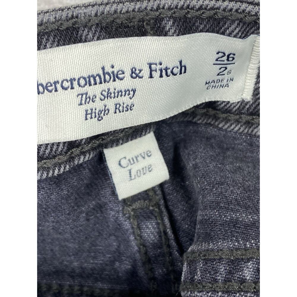 Abercrombie & Fitch Jeans Womens 26 Black The Skinny High Rise Curve Love Denim - Picture 9 of 10